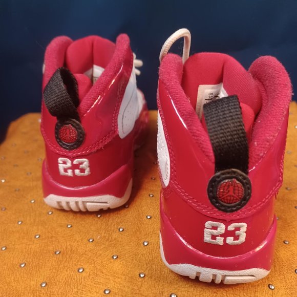 Nike Air Jordan 9 IX Retro White Gym Red Child Jordan 401812-160 Size 7C - Picture 5 of 6